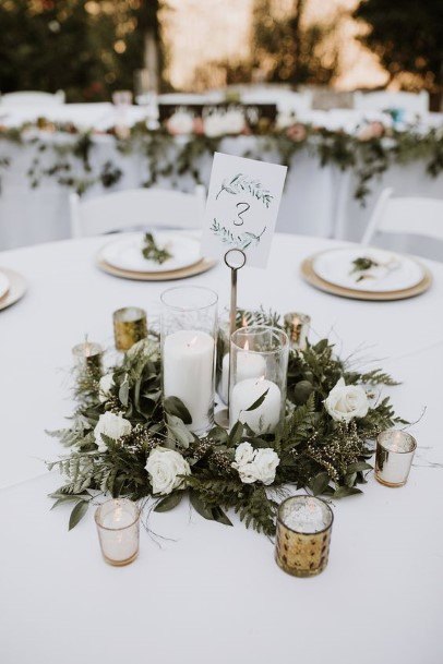 Green Leaves Wedding Centerpiece Ideas