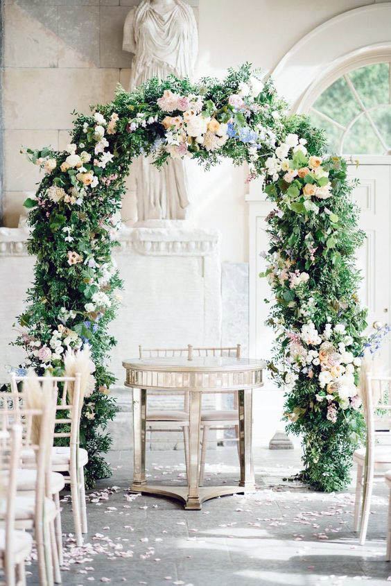 Green Lush Arch Wedding Flowers