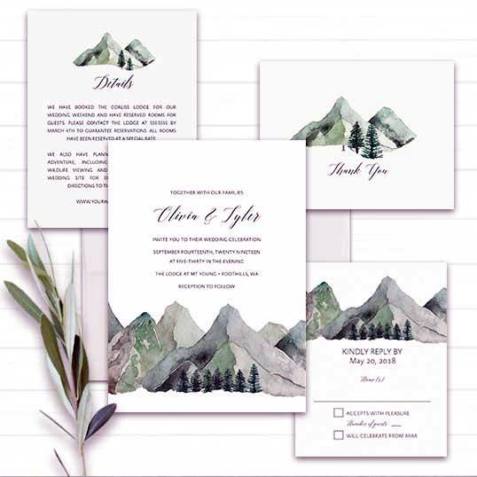 Green Mountain Design Invitation Suite Rustic Wedding Ideas