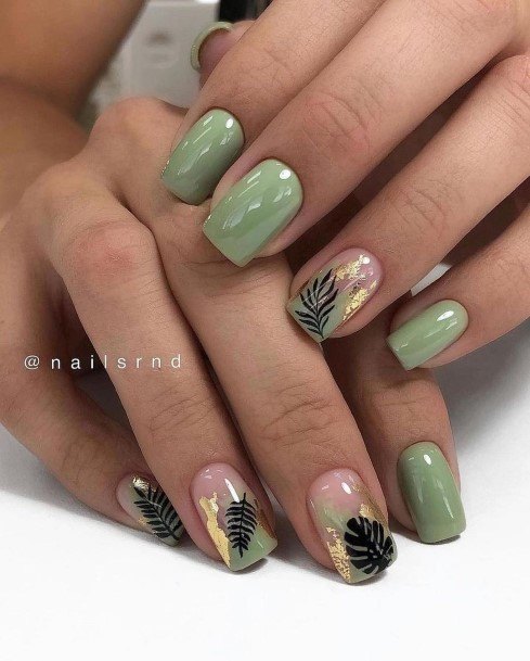 Green Nail For Ladies