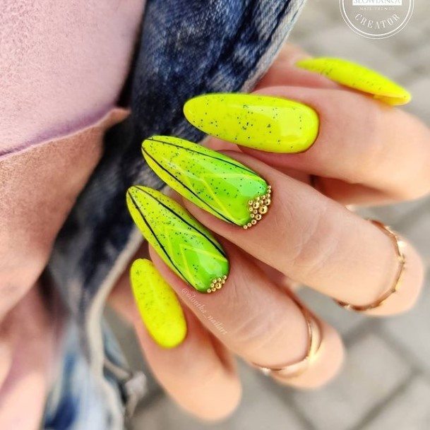 Green Ombre Girls Nail Ideas