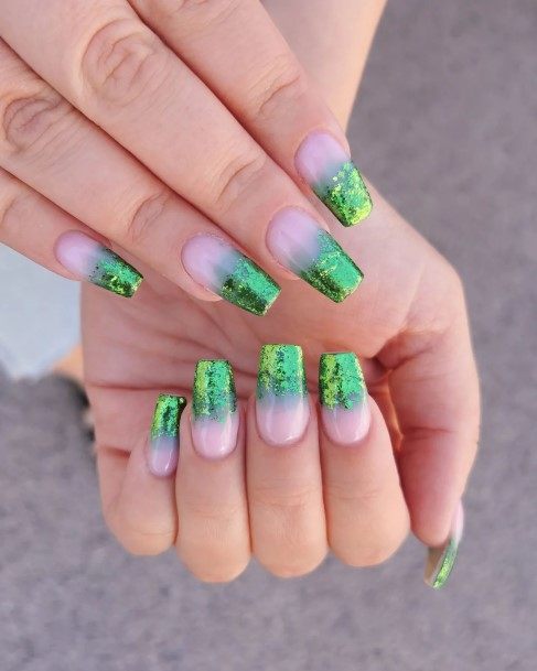 Green Ombre Nail Feminine Designs