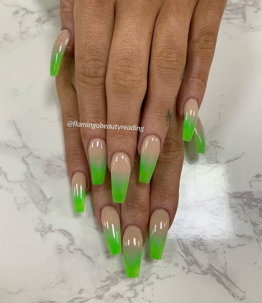 Green Ombre Nails For Girls