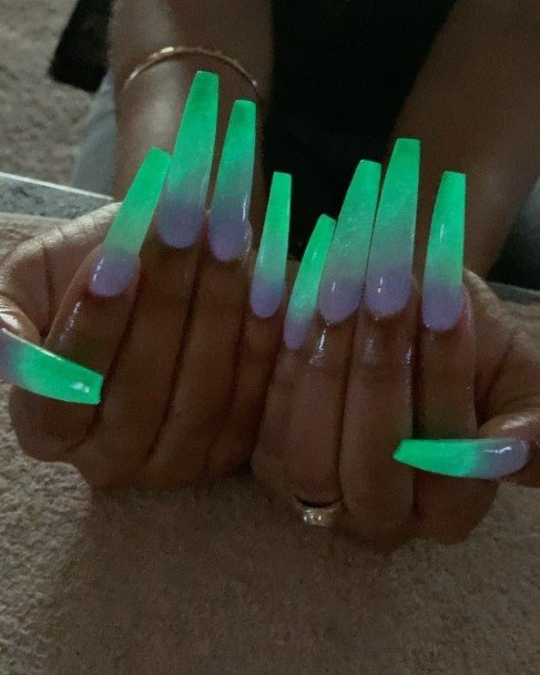 Green Ombre Womens Feminine Green Ombre Nails