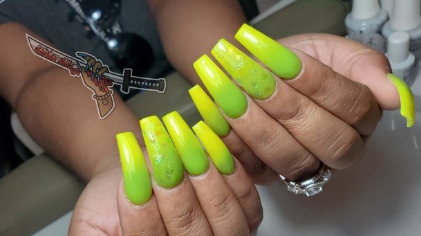 Green Ombre Womens Nail Designs