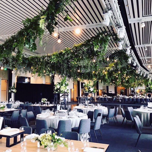 Green Plant Decorations Ceiling Wedding