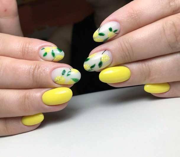 Green Stalks Yellow Nails Women