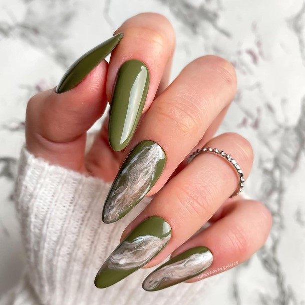 Green Womens Nails
