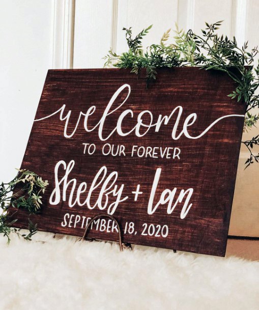 Greenery And Wood Welcome Sign Rustic Fall Wedding Ideas