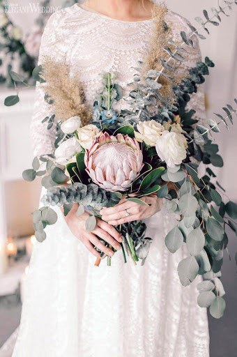 Greens And Blush Wedding Flowers