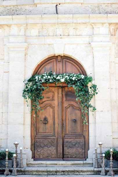 Greens On Door Church Wedding Decorations