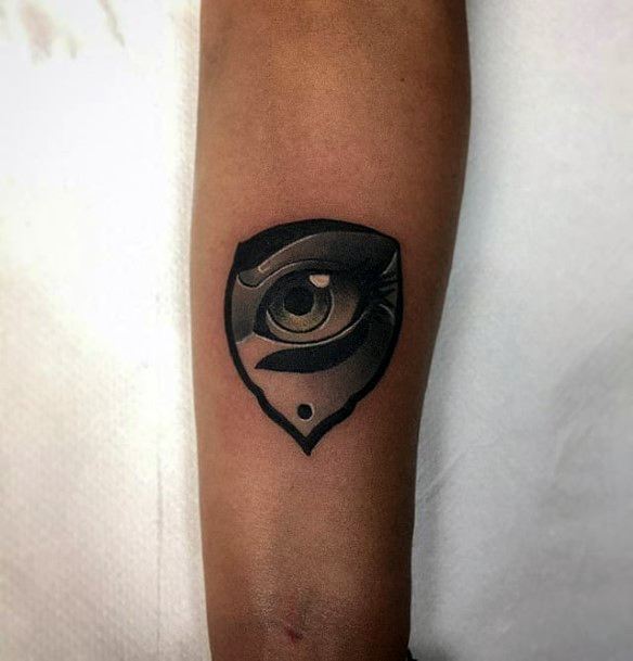 Grey And Black Eye Tattoo Womens Hands