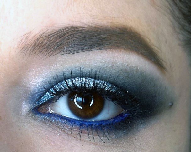 Grey And Deep Blue Sea Eyeshadow Women