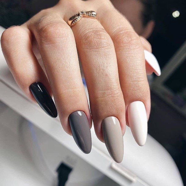 Top 100 Best Grey And White Nails For Women - Fingernail Design Ideas