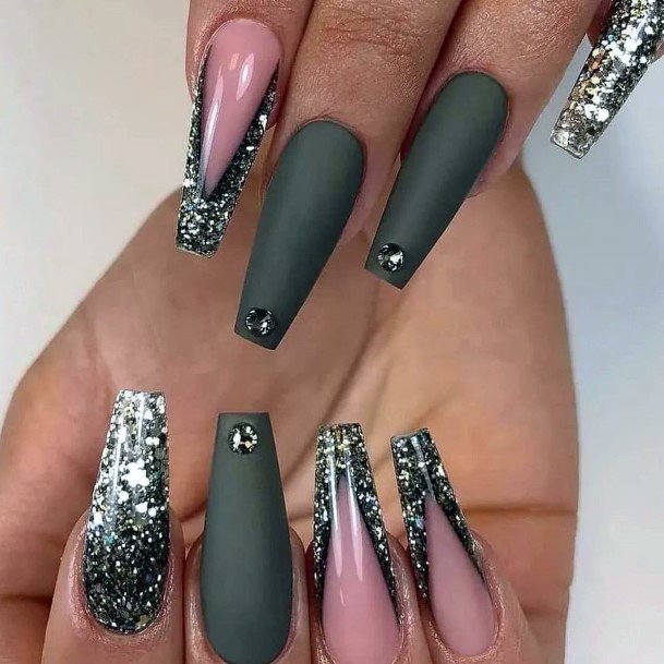 Grey Dress Nail Feminine Designs