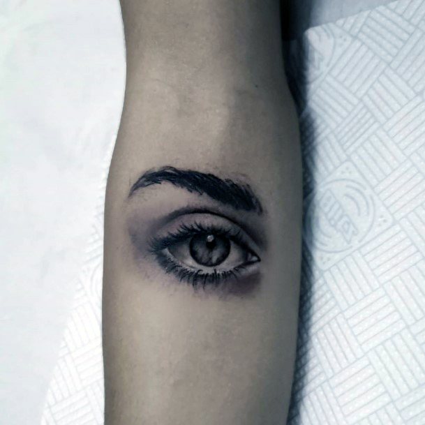 Grey Eyes Womens Hands Tattoo