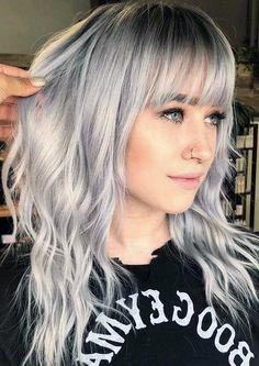 Grey Mid Length Girls Straight Hairstyle For A Modern Look