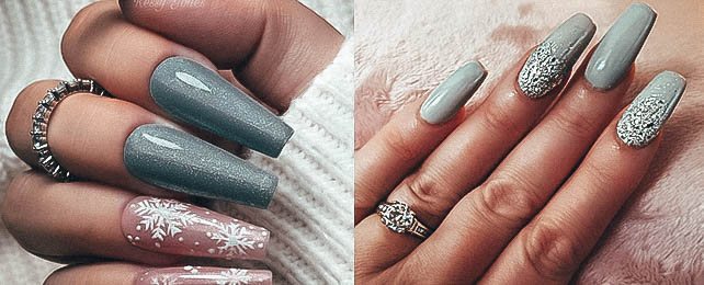 Top 100 Best Grey Nails With Glitter For Women – Fingernail Art Ideas