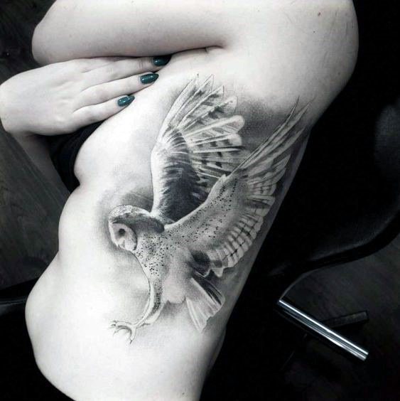 Grey Owl Womens Tattoo Torso