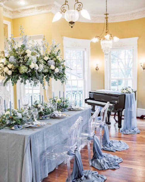 Greyish Blue Wedding Flowers