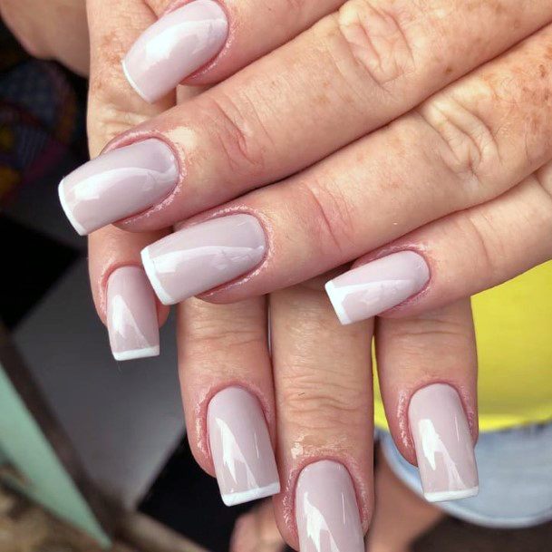 Greyish Tone Natural Nail Ideas French Manicure Art For Women