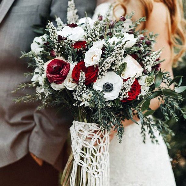 Group Of Christmas Wedding Flowers