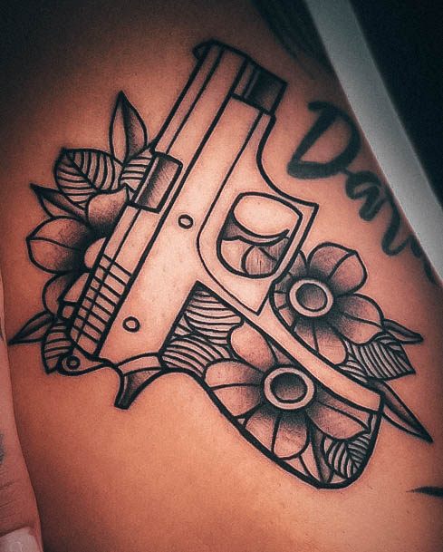 Gun Womens Tattoo Designs