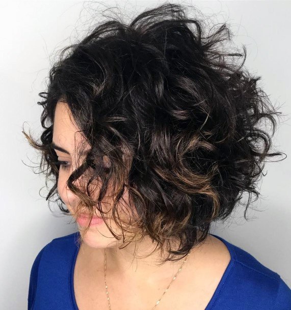 Hairstyle Ideas For Women Bog Cut Thick Hairstyle Medium Curls Light Black