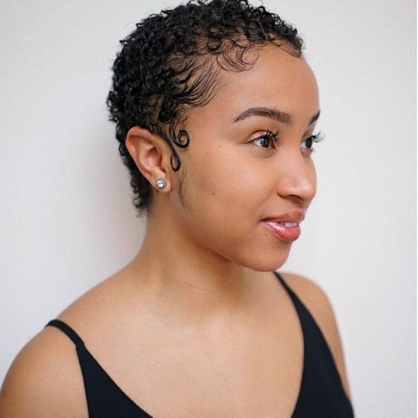 Hairstyles For Black Women Cute Curled Edges Pixie Style