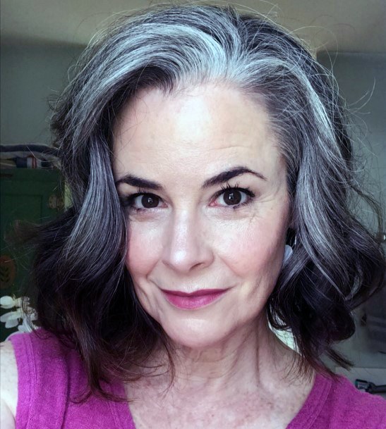 Hairstyles For Older Women Hot All Natural Grey Medium Length