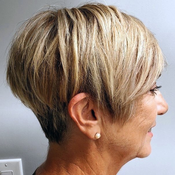 Hairstyles For Older Women Nice Blonde Long Pixie