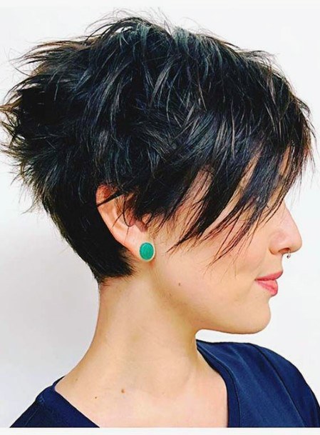 Hairstyles For Women Black Edgy And Spiky Highlighted Layered Pixie Cut