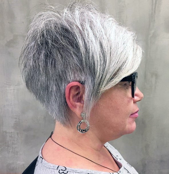 Hairstyles For Women Over 50 Undercut Side Swept Pixie