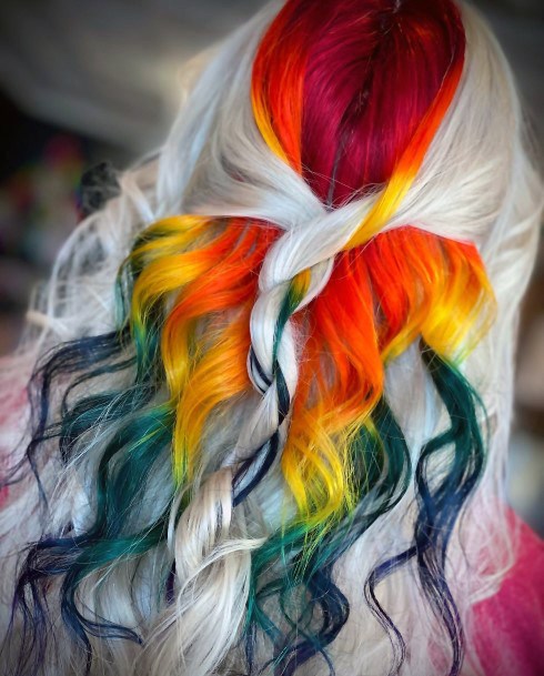 Hairstyles Ideas Rainbow Design For Girls