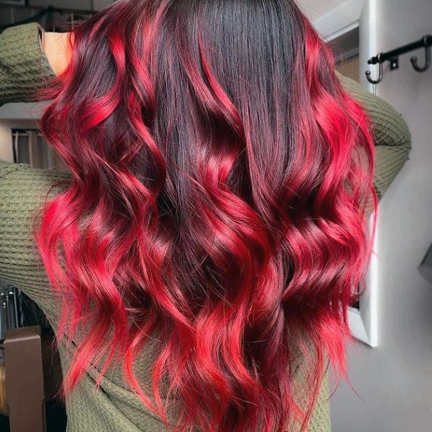 Hairstyles Ideas Womens Red Ombre Design