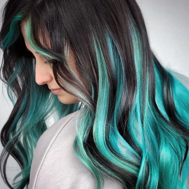 Hairstyles Ideas Womens Turquoise Ombre Design