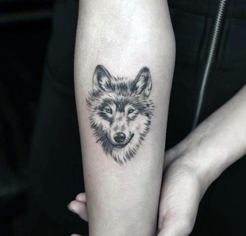 Hairy Wolf Tattoo Womens Hand