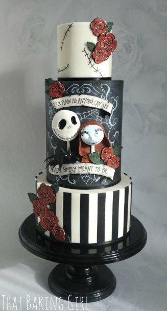 Halloween Black And White Wedding Cakes