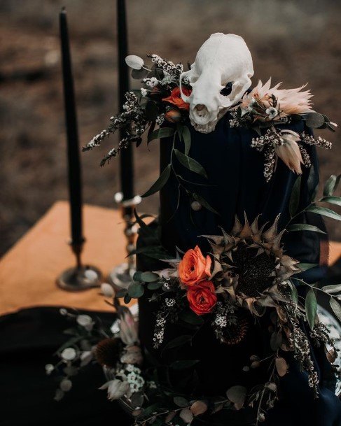 Halloween Boho Black Wedding Cake