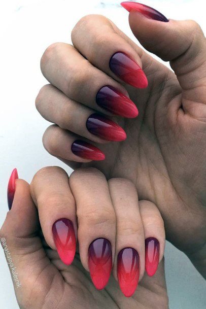 Halloween Fall Ombre Nails Black And Red Sexy Feminine For Women