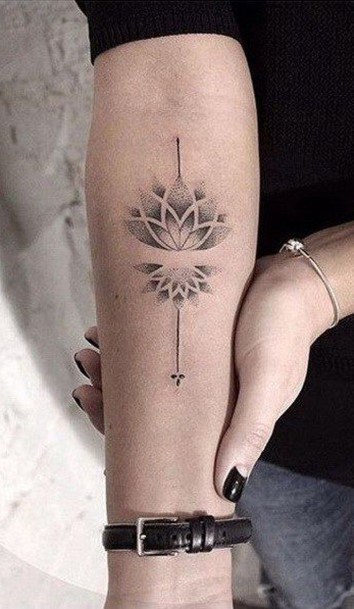 Small Minimal Lotus Forearm Tattoo Ideas For Women Lotus Mandala Within Measurements 1190 X 2048