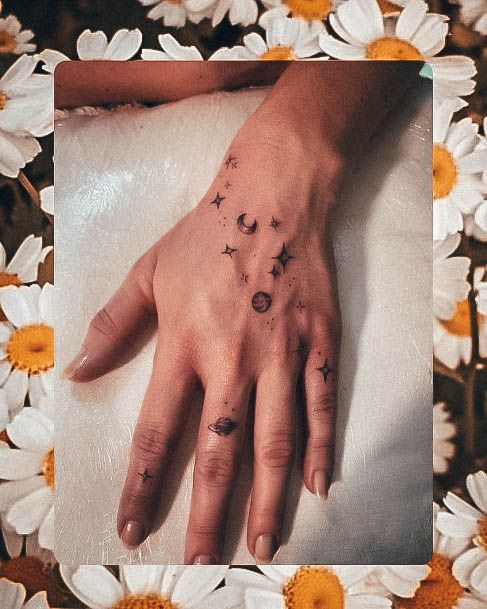 Hand Wonderful Body Art Star Tattoo For Women
