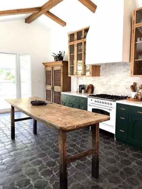 Handmade Black Tile Designs Kitchen Flooring Ideas