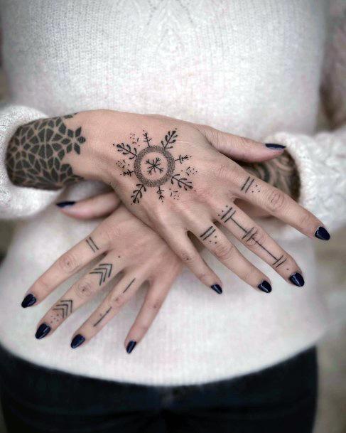 Hands Handpoke Tattoo Designs For Women