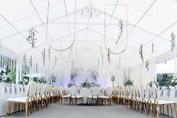 Hanging Beads White Wedding Tent Decorations