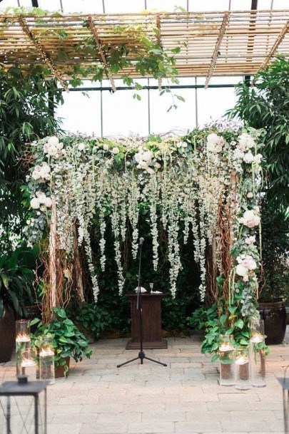 Hanging Flowers Wedding Arch Ideas