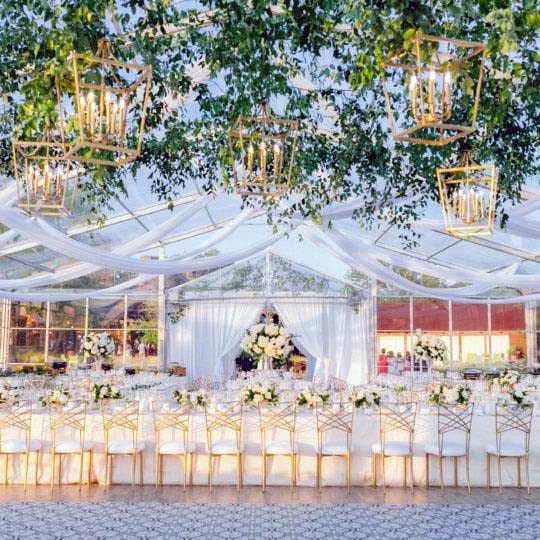 Hanging Lanterns With Candles Wedding Tent Decorations