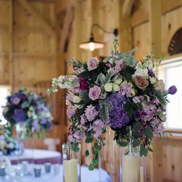 Hanging Purple Wedding Flowers