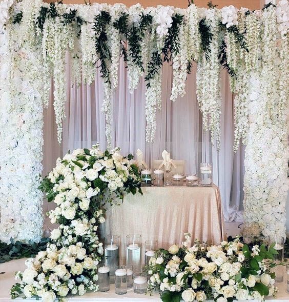 Hanging White Wedding Flowers