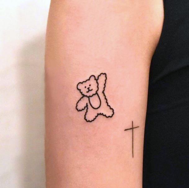 Happy Bear Tattoo For Women Arms Art